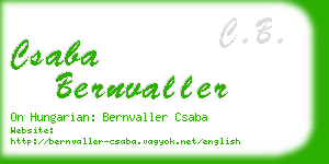 csaba bernvaller business card